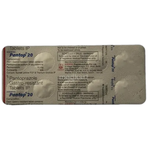 pantop 20mg tablet 10's